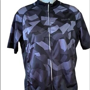 Wulibike Mens Large Black and Gray Cycling Full Zip Jersey